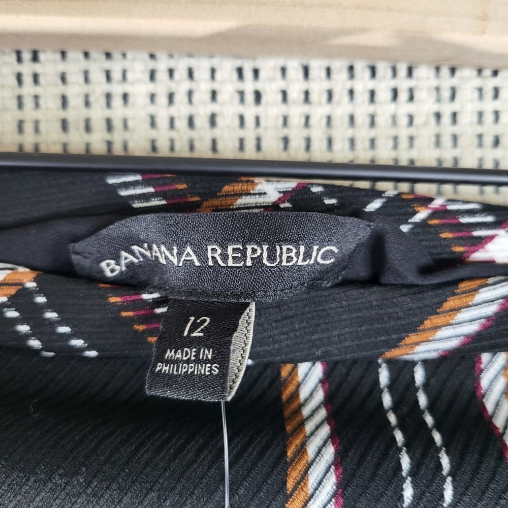 Banana Republic Skirt Womens Size 12 Black Plaid Wrap A-Line Belted New Tag - Picture 4 of 5